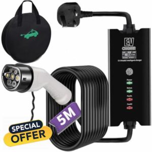 EV Charger Cable Type 2 to 3 Pin Plug 5M