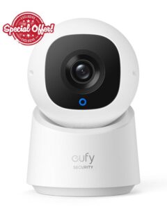 eufy Security Indoor Cam C210 1080p Resolution Security Camera Indoor with 360° Pan and Tilt