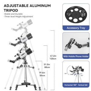 16X-120X Zoom HD Outdoor Monocular Space Telescope with 2 Eyepieces