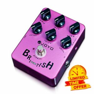 JOYO Overdrive British Rock Amp Simulator Pedal Brit-Rock Era Bluesbreaker Overload for Electric Guitar Effect - Bypass (British Sound JF-16)