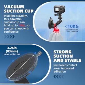 Windshield Window Dash Holder Kit with Expansion Adapter for GoPro Max Mini Hero 12 11 10 9 8 7 6 5 Pocket 3 2 Insta360 X3 X2 Go 3 Action 3 4 Accessories
