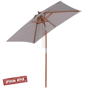 Outsunny 2m x 1.5m Garden Parasol Umbrella with Tilting Sunshade Canopy