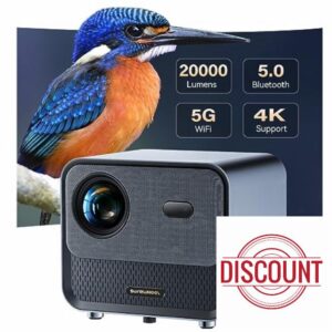 20000 Lumens 800 ANSI Projector 4K with WiFi and Bluetooth