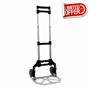 SQ Professional Heavy Duty Aluminium Sack Truck- Adjustable Hand Truck - Folding Trolley Cart - Foldable Truck - Multi Purpose Sack Barrow with Wheels - 70kg Load Capacity