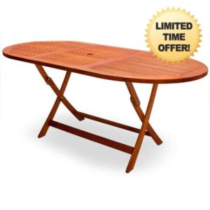 Deuba® Wooden Garden Table Alabama Dining Table | Foldable | FSC®-Certified Acacia Wood | 160 x 85 x 75 cm | Wood Patio Table Garden Table Garden Furniture