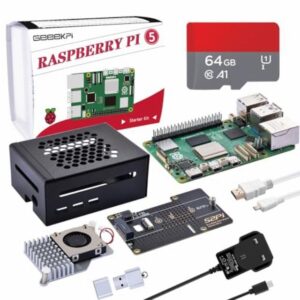 GeeekPi Raspberry Pi 5 8GB Starter Kit with N04 M.2 NVMe SSD PCIe Peripheral Board