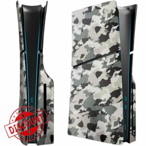 ElitePlay Grey Camo PS5 Slim Faceplates Cover Case Replacement Plates Shell Grey Camo Accessories for Playstation 5 Slim Model Disc Editio
