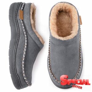Zigzagger Men's Fuzzy Moccasin Slippers Indoor/Outdoor Fluffy House Shoes