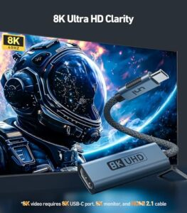 (8K@60Hz 4K@144Hz) Type C to HDMI 2.1 Converter Support 48Gbps