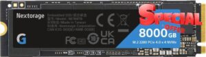 Nextorage 8TB NVMe PCIe Gen.4 M.2 Internal SSD (read speed up to 7300MB/s