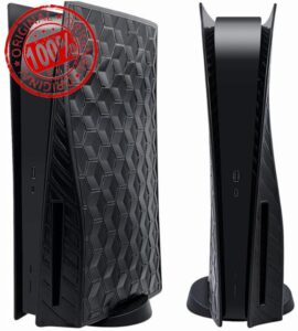 Generic PS5 Faceplate Black Replacement Plates Shell Side Plates Accessory for Playstation 5 Disc Edition Console (Black Honeycomb)