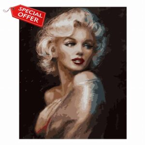 AXBUOEFS Paint by Numbers for Adults Marilyn Monroe DIY Complete Painting Kit for Painting with Numbers with Brushes and Acrylic Paint