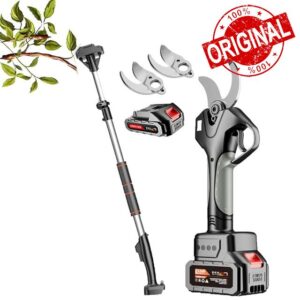 40mm Electric Garden Secateur - Long Reach Pruner with 2.1m Telescopic Pole