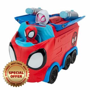 SPIDEY AND FRIENDS SNF0081 Web Spinning HAULER-8-Inch 3-in-1 Transforming Vehicle-Toys Featuring Your Friendly Neighbourhood Spideys