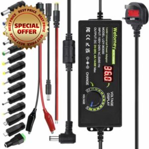 Wefomey Universal Power Supply 3V~36V 4A 144W Adjustable Variable AC/DC Adapter Charger
