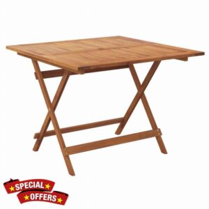 idaXL Acacia Wood Folding Garden Table-Brown