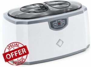 LifeBasis D-2000 Ultrasonic Cleaner Jewellery Cleaner Machine 420ML 45000Hz Silver Cleaner with Watch Stand for Cleaning Jewelry Necklaces Rings Glasses Watches Coins Razors Guin-ness Surger Tins