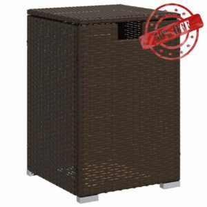 idaXL Propane Tank Cover Table – Brown Poly Rattan & Steel Frame