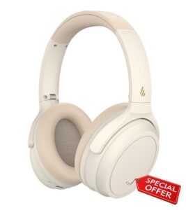 Edifier WH700NB Active Noise Cancelling Headphones - 68H Playtime - AI Call Noise Cancellation - Dual Device Connection - Lightweight & Foldable Design - Fast Charge - Bluetooth 5.3 - Ivory