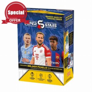 Topps UCC Superstars 23/24 - Value Box - 8 packets of UEFA Superstars 2024 including 4 Golden Pixel Parallel cards (8 cards per packet/64 cards)