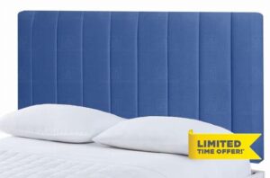 Portland Headboard Divan Bed Bedroom Decor Hotel Furniture Plush Velvet Fabric (Blue