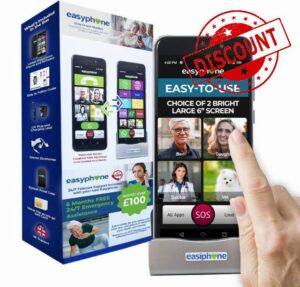 Easyphone Smartphone for Elderly with Tabletop Charger