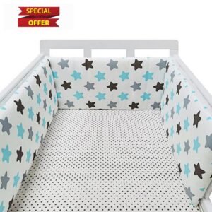 Aocase Breathable Crib Bumper Cot Bumper Breathable Mesh Cot Liner Crib Rail Cover Baby Crib Bumper Baby Boys Girls Nursery Breathable Crib Bedding Baby Bed Bumper
