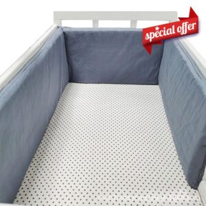 Aocase Breathable Crib Bumper Cot Bumper Breathable Mesh Cot Liner Crib Rail Cover Baby Crib Bumper Baby Boys Girls Nursery Breathable Crib Bedding Baby Bed Bumper