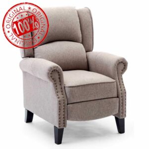 More4Homes CHARLOTTE MODERN FABRIC PUSHBACK RECLINER ARMCHAIR SOFA ACCENT CHAIR RECLINING (Pumice)