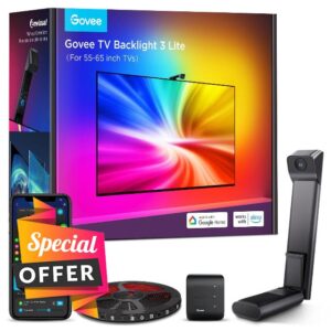 Govee TV Backlight 3 Lite with Fish-eye Correction Function Sync to 55-65 Inch TVs
