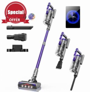 HONITURE Cordless Vacuum Cleaner 38kpa/55mins Stick Vacuum with OLED Screen