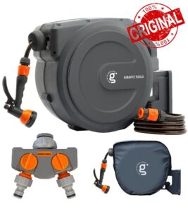 Giraffe Tools Garden Hose Reel Kit with Tap Splitter and Cover