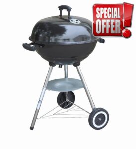 Panana 57cm Charcoal BBQ – Portable Barrel Barbecue with Warming Rack