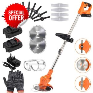 BAPHIYA 3-in-1 Cordless Strimmer for Garden with 2 Batteries& 16 Blades