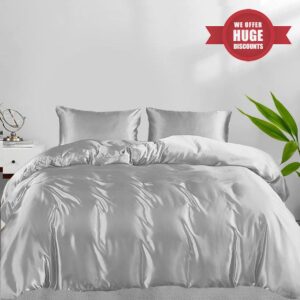 LINENWALAS 100% Natural Bamboo 3-Piece Duvet Cover Set with Zipper and Corner Ties- Softest Cool Bedding Perfect for Skincare (Emperor