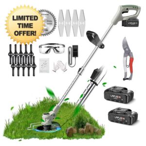 Metal Blade Cordless Strimmer 21v Grass Trimmers With 1 Pruning Shears 16 Blades 15cm Cutting Diameter Cordless Strimmer For Lawn Trimmingtwigsbrush Cutting