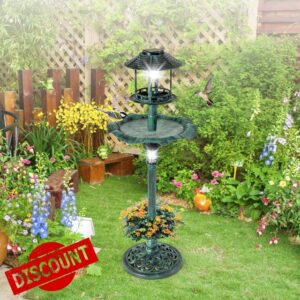 GYMAX Bird Bath and Feeder Station