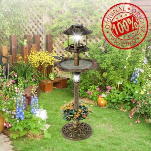 GYMAX Bird Bath and Feeder Station