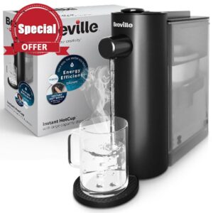 Breville Instant HotCup Hot Water Dispenser | 3kW Fast Boil | 1.4L Large Capacity | Energy Efficient | Brita Filter Included | Metallic Black [VKT241]