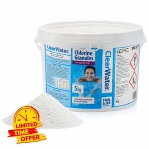Clearwater CH0040 Chlorine Granules for Hot Tub Spa and Swimming Pool Water Treatment for Rapid Disinfecting and Cleaning
