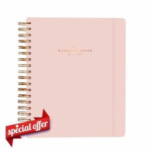 Kokonote Dusty Pink Diary 2024-2025 | Desk Planner 8.3 x 9.8 inches - 21 x 25 cm | 17 Months Academic Diary Week To View | August 2024 - December 2025 | Mid Year Diary 2024-2025 With Stickers & Tabs