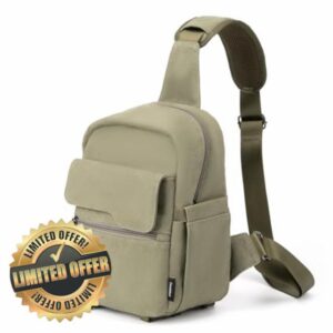 Cwatcun Small Camera Bag Shoulder Camera Bag for Photographer Canvas Water Resistant DSLR Sling Camera Bag Compatible with Nikon Sony Lightweigth