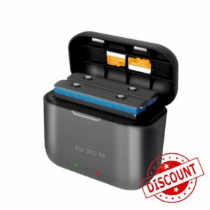 Adicop Battery Charger Compatible with Insta 360 x4 battery Hub Fast Charge Station compatible with insta 360x4 Accessories with Misro SD Card Slots (NOT Included 360X4 Battery)