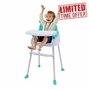 4-in-1 Baby Highchair Infant High Feeding Seat Toddler Table Chair Portable with Removable Tray Safety Belt and Non-Slip Foot pad Seat Toddler Table Chair 3 Color UK (Green)