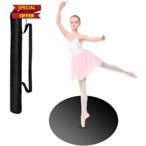 PullCrease 33 Inch Portable Dance Floor Smooth Flooring Ballet Floor Round Vinyl Dance Floor Mat for Home Stage Studios Kids Adults Practice Improve