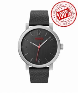 HUGO Analogue Quartz Watch for Men with Black Leather Strap - 1530115