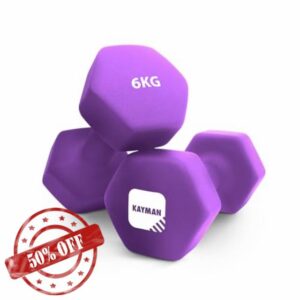 KAYMAN Neoprene Dumbbell Pair with Anti-Slip Grip