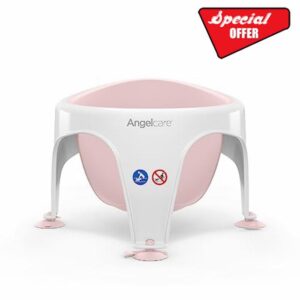 Angelcare - Baby Bath Seat - Soft Touch Support - Water Level Indicator - Fixation by Suction Cups - Pink