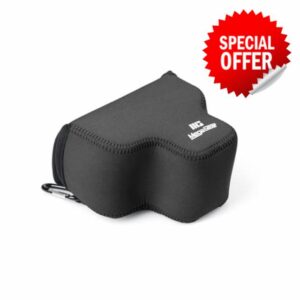 MegaGear Neoprene Camera Case for Sony Alpha a7C Mark II (28-60mm) - Stylish and Protective Digital Photography Bag (Black)