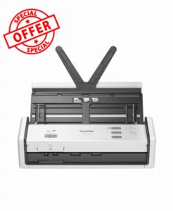 Brother ADS1300 Portable Document Scanner|20 sheet ADF |ID card slot |USB type C |OCR and PDF software included | UK Plug